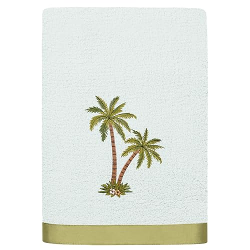 Flourish 4-Piece Premium Towel Set, Island Style Embroidery, Plush Turkish Cotton, Durable & Quick Dry, Elegant Bath Ensemble, 2 Bath 2 Hand Towels, Aqua - color: Aqua, size: 2 Pcs Bath 2 Pcs Hand Towel