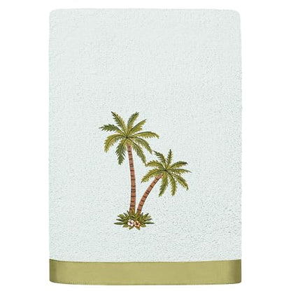 Flourish 4-Piece Premium Towel Set, Island Style Embroidery, Plush Turkish Cotton, Durable & Quick Dry, Elegant Bath Ensemble, 2 Bath 2 Hand Towels, Aqua - color: Aqua, size: 2 Pcs Bath 2 Pcs Hand Towel