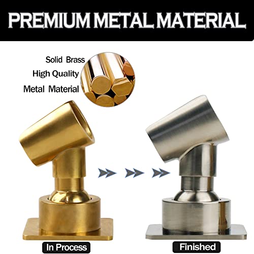 Shower Head Holder All Metal Handheld Shower Wand Bracket Adhesive Shower Wall Mount Holder Brass Shower Spray Holder Brushed Nickel, Drill Free Glue Installation - color: Brushed Nickel