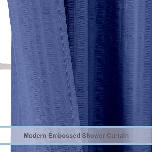 Aiyufeng Royal Blue Stall Fabric Shower Curtain - Soft & Lightweight Small Shower Curtain with Texture for Narrow Stall Size, Machine Washable - 36x72, Blue - color: Royal Blue, size: 36"W x 72"L (Pack of 1)