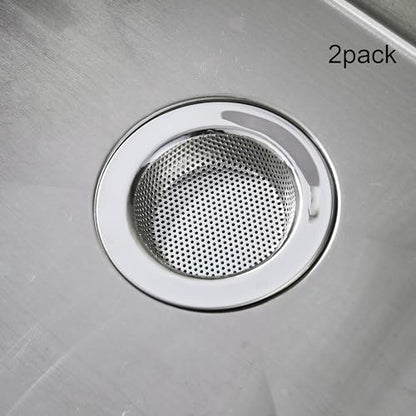 Kitchen Sink Strainer Stainless Steel, LASSHSWA Kitchen Sink Drain Strainer, Sink Strainers for Kitchen Sinks with Large Wide Rim 4.5" Diameter (2 Pack) - style: 2 PACK