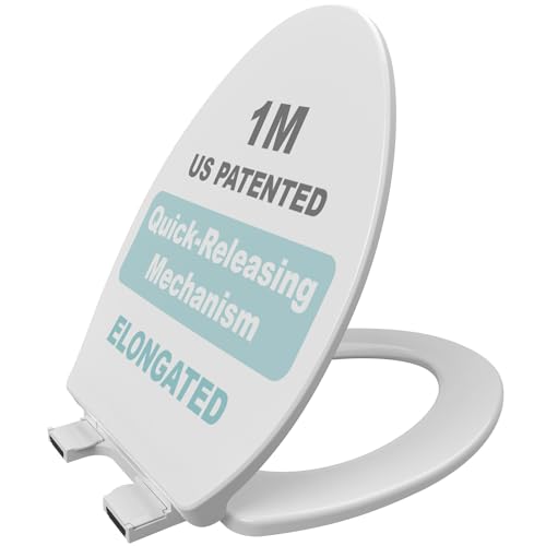 1M Family Toilet Seat, Patented Slow Close & Quick Releasing Technology, Anti-Wiggling, Easy to Install and Clean, Standard Elongated with Adult Seat Only (1 Piece) - style: Elongated with Adult Seat Only