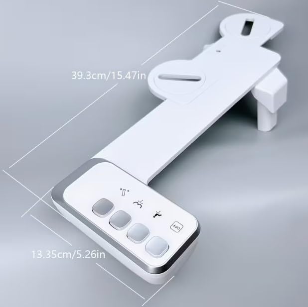 Bidet Attachment – Non-Electric Fresh Water Toilet Bidet with One-Touch Start/Stop Cleaning, Adjustable Water Pressure, Self-Cleaning Front & Rear Nozzles, 5-Min Easy Installation (White)