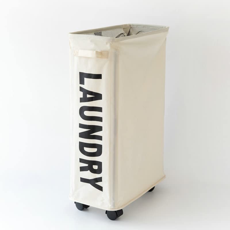 Pilipane 21 7in Slim Rolling Laundry Baskets Slim Laundry Hamper, Laundry Hamper with Wheels Narrow Rolling Laundry Basket, Portable Skinny Hamper lunch box Storage Bins(White)