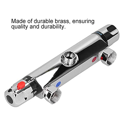 Garosa Thermostatic Faucet Wall Mounted Thermostatic Shower Valve Constant Temperature Hot Cold Water Mixer Valve for Bathroom RV Clawfoot Tub(Nozzle up)