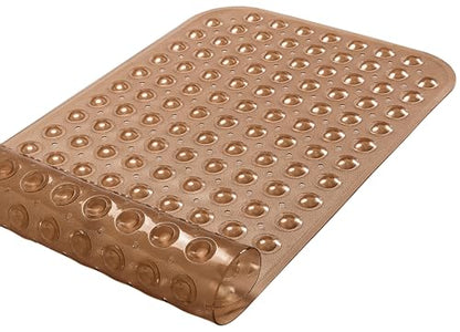 Large Non-Slip Bathtub & Shower Mat 31 inch x16 inch (Smooth/Non-Textured Tubs Only) Safe, Clean, Machine-Washable, Superior Grip&Drainage, Vinyl, Transparent Brown, Medium - color: Transparent Brown, size: Large (31"x16")