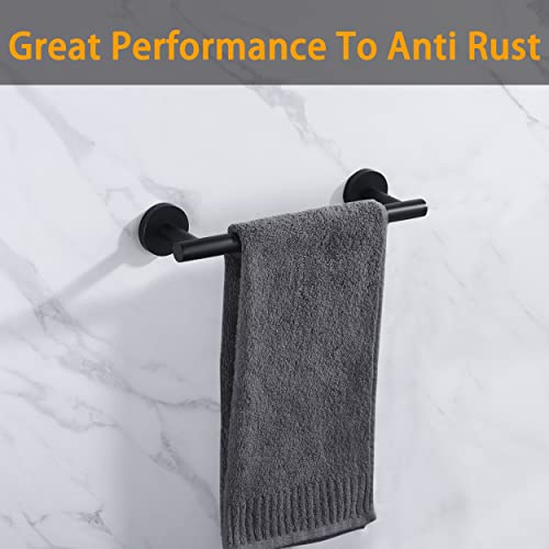 Nolimas Matte Black Bath Hand Towel Bar Single Bars Towel Rack Rod Classic Wall Mounted Stainless Steel Bathroom Towel Bar Toilet Kitchen Towel Shelf Single Layer,9inch - color: Matte Black, size: 9inch