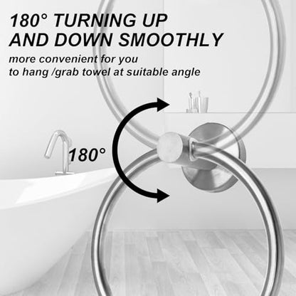 Brushed Nickel Towel Ring, Stainless Steel, 1 Pack | Hand Towel Holder, Modern Rack Hanger, Round, Bathroom Wall Mounted - color: Brushed Nickel, size: 1 Pack