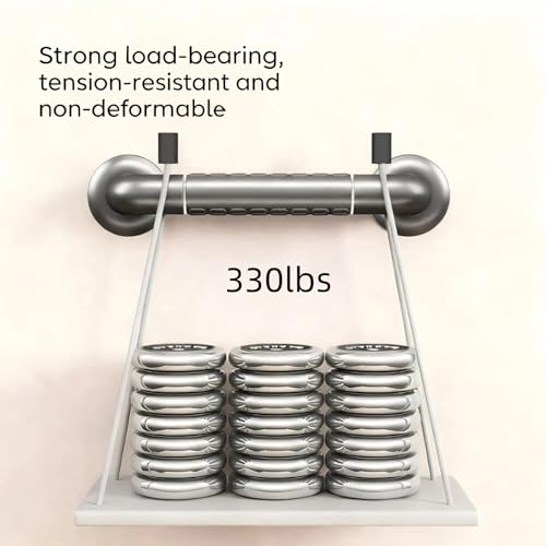 Shower Grab Bar Stainless Steel Anti-Slip Glow-in-the-Dark for Seniors | Two sizes 16/24 inch optional,330lbs load bearing,warm grip,scratch resistant,wall mounted with full install kits