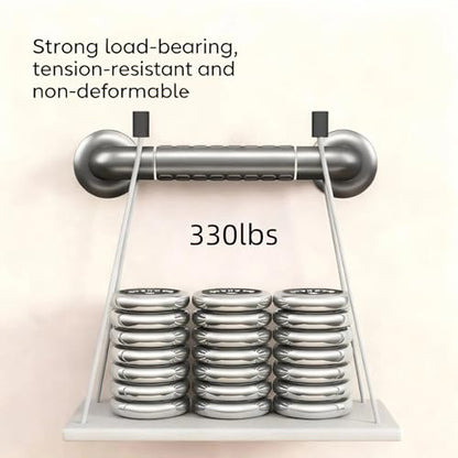 Shower Grab Bar Stainless Steel Anti-Slip Glow-in-the-Dark for Seniors | Two sizes 16/24 inch optional,330lbs load bearing,warm grip,scratch resistant,wall mounted with full install kits