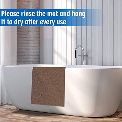 godehone Shower Mats Non Slip Without Suction Cups, PVC Loofah Bathroom Mats, Loofah Mats for Shower and Bathroom, Quick Drying, 15.7× 36 Inch, Brown - color: Brown, size: 36" x 15.7" (Rectangular)