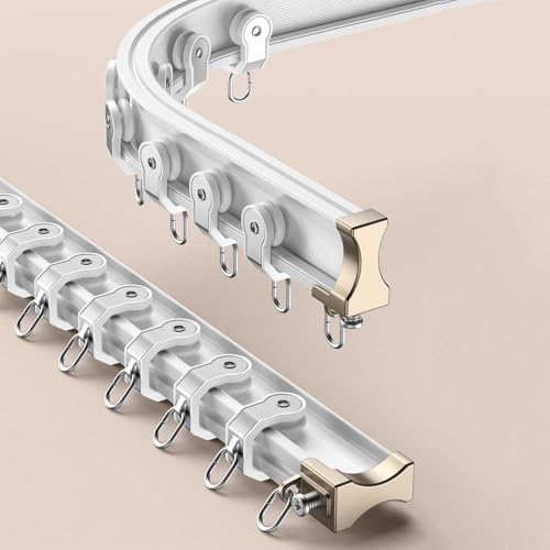 Ceiling/Wall Mount Curtain Rail Bendable Ceiling Track for Curtains Aluminum Flexible Curtain Track Room Divider Curved Shower Curtain Track for Privacy in Open Rooms(Side Mount,1.6m(5.2ft)) - color: Side Mount, size: 1.6m(5.2ft )