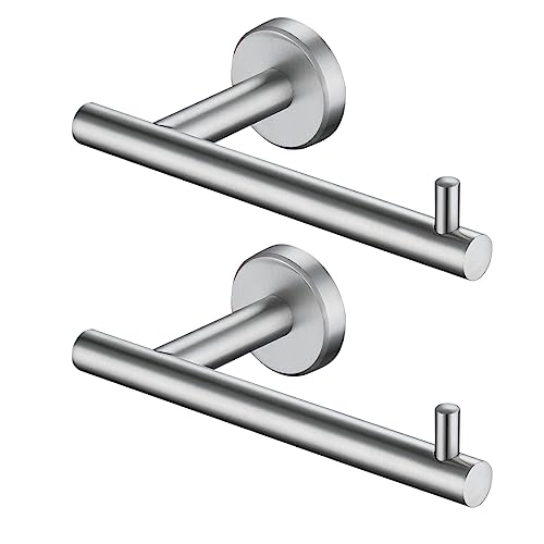 JQK Toilet Paper Holder, 5 Inch 304 Stainless Steel Tissue Paper Dispenser, Brushed Nickel Wall Mount 2 Pack, TPH100-BN-P2 - color: Brushed, size: Bar(2 Pack)
