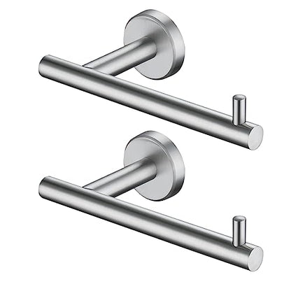 JQK Toilet Paper Holder, 5 Inch 304 Stainless Steel Tissue Paper Dispenser, Brushed Nickel Wall Mount 2 Pack, TPH100-BN-P2 - color: Brushed, size: Bar(2 Pack)