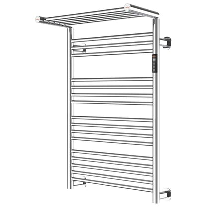 Heated Towel Rack Foldable Smart Dual-Zone APP No-Drill Chrome CA3 - color: Chrome, size: Ultra-21Bar H43.31 x W21.65