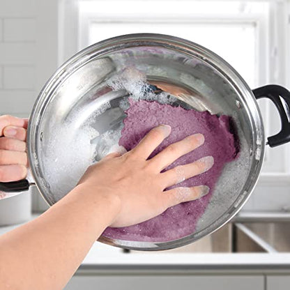 UMANI 12 Pack Microfiber Cleaning Cloths Reusable Textured Cleaning Rags | 10 x 6 Inch, Soft Absorbent Quick-Dry Cloths for Kitchen, Bathroom, Countertop and Household Cleaning - color: Purple