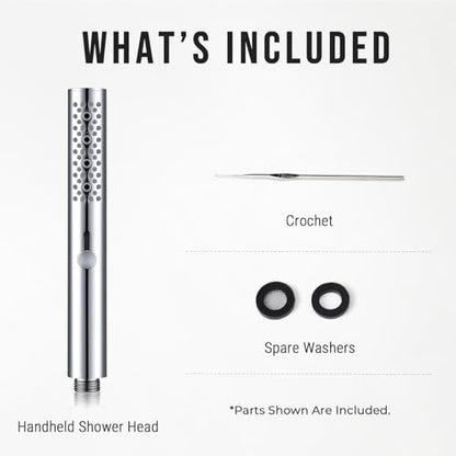 G-Promise All Metal Round 3 Function Handheld Shower Head(Chrome) | All Metal Construction, 3 Function Modes with Massage, Modern Look, Push Switch, Easy Installation - color: Chrome, style: Round