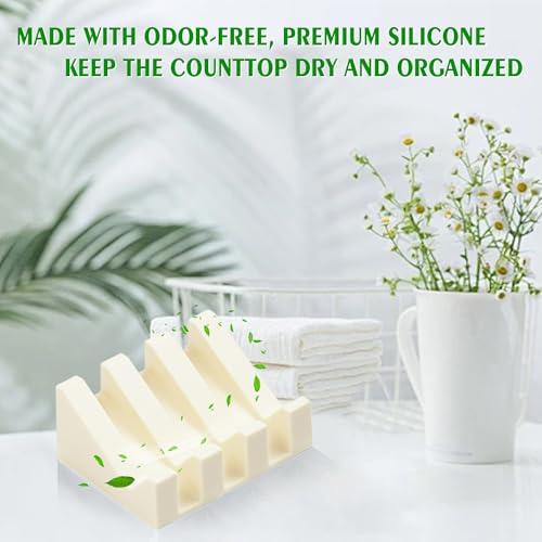 Soap Dish Holder for Shower with Suction Cup, Silicone Soap Holder & Saver Self-Draining Bar Soap Dish Keeps Soap Dry for Bathroom, Kitchen, Bathtub, Extends Soap Life (CreamWhite-1Pack) - color: Cream White - 1 Pack