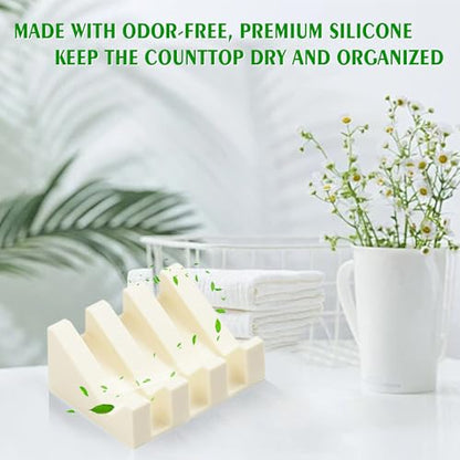 Soap Dish Holder for Shower with Suction Cup, Silicone Soap Holder & Saver Self-Draining Bar Soap Dish Keeps Soap Dry for Bathroom, Kitchen, Bathtub, Extends Soap Life (CreamWhite-2Pack) - color: Cream White - 2 Pack