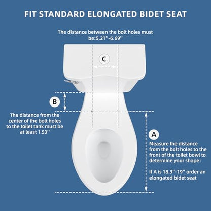 Bidet Toilet Seat, Soft Close Toilet Seat, Button control Feminine/Posterior Wash Switch, Knob Control Water Pressure,White Bidet Seat Attachment with Brass inlet (Elongated-D) - color: White / OVAL Black Buttons, size: Elongated