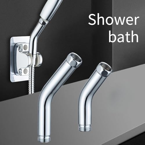 Universal Fit Handheld Shower Head Adapter, 45° Stainless Steel Polished Chrome Elbow Connector - Leak-Proof Shower Accessory