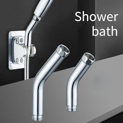 Universal Fit Handheld Shower Head Adapter, 45° Stainless Steel Polished Chrome Elbow Connector - Leak-Proof Shower Accessory