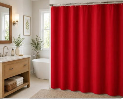 BH Home Shower Curtain Polyester Fabric Water Resistant Shower Curtain or Liner. Hotel Collection Quality. (Red) - color: Red