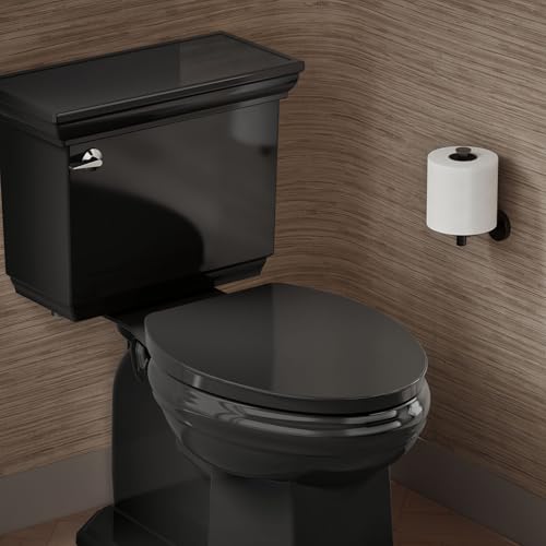 Kohler K-26801-7 Impro ReadyLatch Quiet Close Elongated Toilet Seat, Black - color: Black/Black, size: Elongated