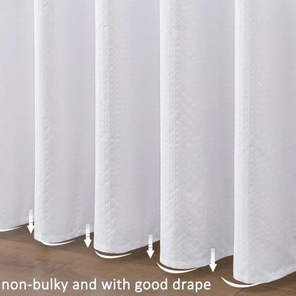 Aiyufeng Waterproof Fabric Shower Curtains for Bathroom，Dot Like Embossed Textured Soft Polyester Cloth Stall Shower Curtain，Hotel Luxury Quality Machine Washable，36Wx72L，White - color: White, size: 36"W x 72"L (Pack of 1)