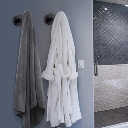 NearMoon Bath Towel Hooks- SUS 304 Stainless Steel Robe Hook Holder, Heavy Duty Coat Hook for Bathroom Livingroom Hotel Kitchen Garage, Wall Mounted (Matte Black, 3 Pack) - color: Matte Black, size: 3 Pack