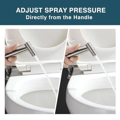 Premium Handheld Bidet Spray for Toilet | Adjustable Water Pressure | Leak-Proof Stainless Steel Toilet Bedit Sprayer | Muslim Shower | Cloth Diaper Washer Extra 1 Bidet Sprayer - color: Brushed Nickel, style: 2 Bidet Sprayer