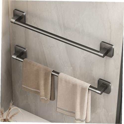 Self-Adhesive No Drill Towel Bar Wall-Mounted Bathroom Rack Heavy Duty Holder for Quick-Dry Towels Kitchen Toilet Organizer Space-Saving
