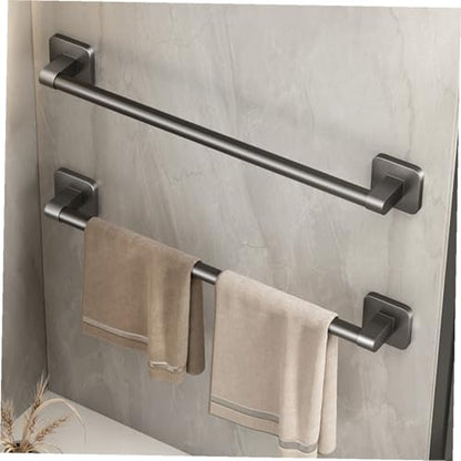 Self-Adhesive No Drill Towel Bar Wall-Mounted Bathroom Rack Heavy Duty Holder for Quick-Dry Towels Kitchen Toilet Organizer Space-Saving