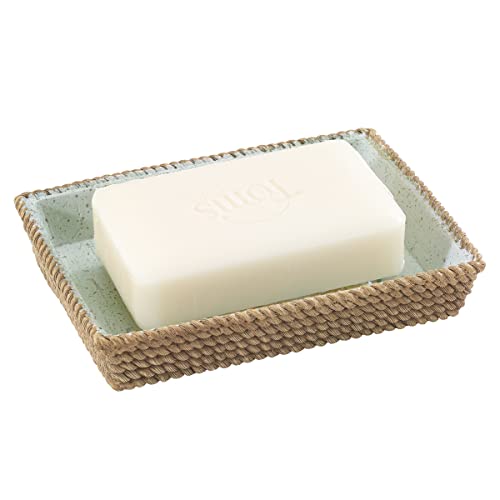 Avanti Linens - Soap Dish, Guest Bathroom Essentials, Coastal Home Decor (Beachcomber Collection) - size: 6.5" x 4.6" x 0.9"