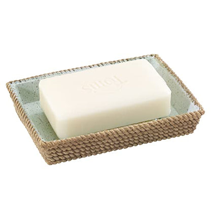 Avanti Linens - Soap Dish, Guest Bathroom Essentials, Coastal Home Decor (Beachcomber Collection) - size: 6.5" x 4.6" x 0.9"