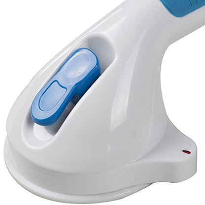 PCP Multi-Positional 180° Suction Grip Bathtub & Shower Handle with Color Lock Indicators, White, Blue/White - size: Multi-Positional Style