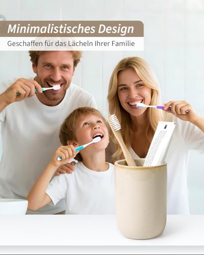 BosilunLife Ceramic Toothbrush Holder (Greige, Cylinder) - color: Greige-cyl, size: cylinder