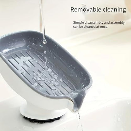 Leaf Shape Soap Saver with 3M Adhesive, Self Draining Dish for Bathroom and Kitchen, Wall Mounted Holder Keeps Bar Clean and Dry, Extends Life of Soap Bars, No Drilling Required KAQI