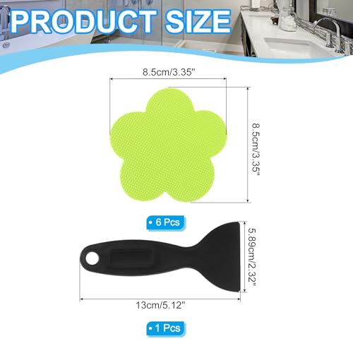PATIKIL Bathtub Non Slip Stickers 3.4 x 3.4 Inch, 6 Pack Star Safety Shower Floor Anti Slip Stickers with Adhesive Decals Scraper for Bath Tub Shower Floor Stair, Green