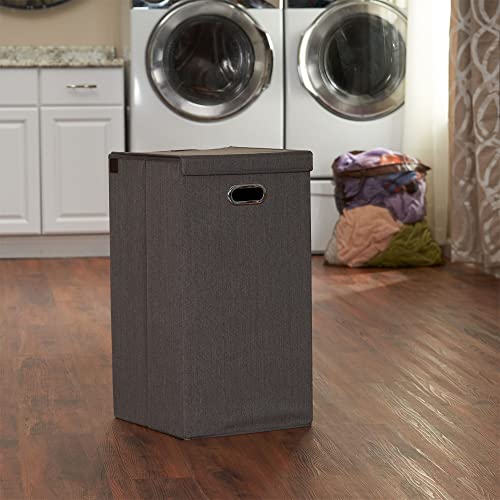 Household Essentials Laundry Hamper with Lid, Removable Mesh Liner, and Magnetic Closure, Gray - color: Cobblestone, style: Single
