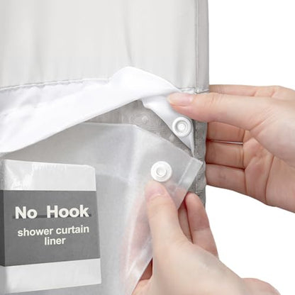 No Hook Shower Curtain Snap-in PEVA Replacement Liner 71" W x 55" L - color: Peva Liner, size: Liner 71"W x 55"L