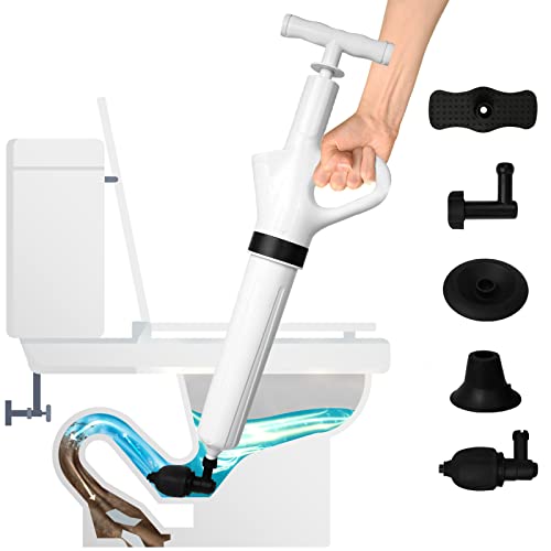 Air Plunger Drain Clog Remover By Sleek Home- High-Pressure Air Toilet Plunger & Drain Unclogger- Drain Cleaner & Hair Clog Remover Air Blaster (ABS)