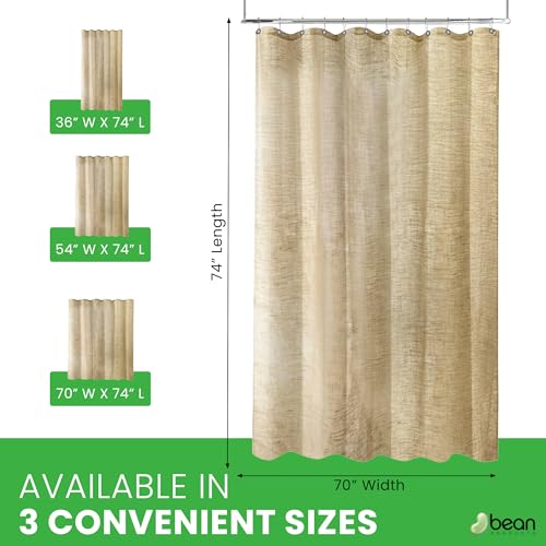 Bean Products Natural Hemp Bathtub Shower Curtain Liner - 70x74 | Non Toxic, Eco Friendly, Mildew Resistant Cloth Shower Cutain Liner - Washable, Quick Dry, Breathable, Odor Free, No Plastic - color: Hemp Natural, size: 70"W x 74"L (Pack of 1)