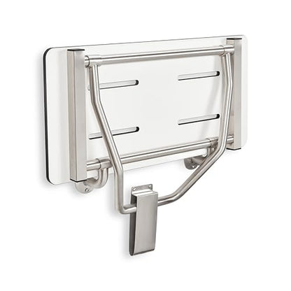 Seachrome 28 x 15 White Folding Shower Bench Seat, ADA Bathroom Safety, Wall-Mount, Transfer Bench - color: White, size: 28 inch