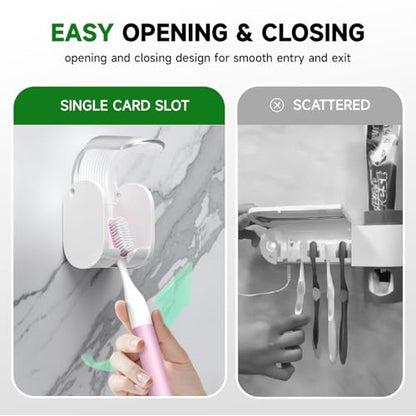 2 Pcs Toothbrush Holders Wall Mounted, Single Slot Design, Shower Self Adhesive Wall Mounted Toothbrush Holder with Cover, Waterproof and Dustproof, Suitable for Bathroom, Family, Travel (Transparent) - color: 2pcs-transparent