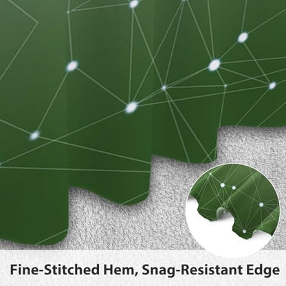 Green and White Ombre Shower Curtain, Cloth Waterproof Geometric Shower Curtains Set for Bathroom, Machine Washable Bathroom Curtain with 12 Hooks, 72x84 Inches - color: Ombre Geometric - Green, size: 72"W x 84"L (Pack of 1)