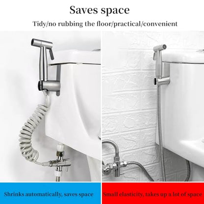 Spring Flexible Shower Hose,ABS Bathroom Spiral Flexible Telescopic Shower Hose for Toilet Faucet, Bidet Sprayer, Hand Shower,Standard G1/2 Connectors(Gray) - color: gray shower hose