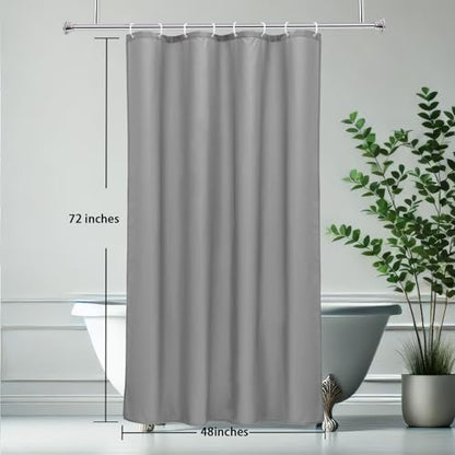AooHome Fabric 48x72 Inch Small Shower Curtain, Stall Size Bathroom Curtain for Hotel, Water Repellent, Light Grey, 48 Width x 72 Height Inch - color: Light Grey, size: 48"W x 72"L (Pack of 1)