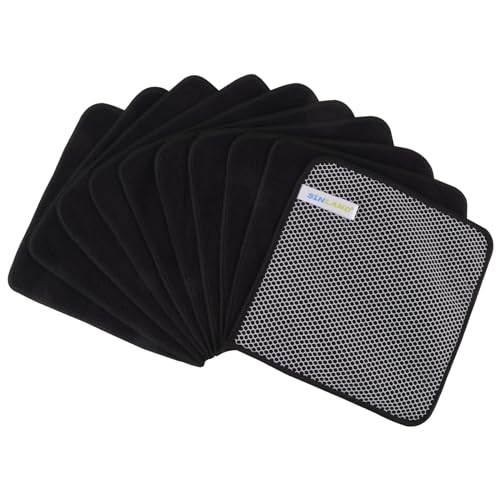 Dish Cloth for Washing Dishes Kitchen Washcloth Cleaning Cloth | 7.87x7.87inch 10pack Kitchen Towels Rags, Microfiber Cleaning Cloths, Wash Cloths with Poly Scour Side, Wholesale, Black - color: Black, size: 7.87inchx7.87inch 10pack