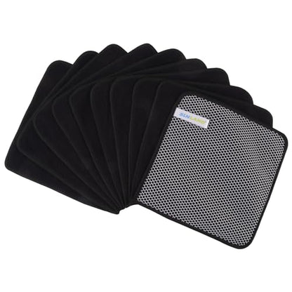 Dish Cloth for Washing Dishes Kitchen Washcloth Cleaning Cloth | 7.87x7.87inch 10pack Kitchen Towels Rags, Microfiber Cleaning Cloths, Wash Cloths with Poly Scour Side, Wholesale, Black - color: Black, size: 7.87inchx7.87inch 10pack